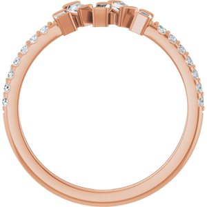 14K Rose Gold 1/3 CTW Natural Diamond Scattered Ring