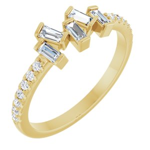 14K Yellow Gold 1/3 CTW Natural Diamond Scattered Ring