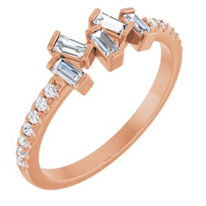 14K Rose Gold 1/3 CTW Natural Diamond Scattered Ring