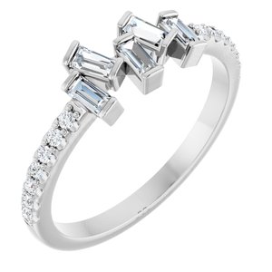 Platinum 1/3 CTW Natural Diamond Scattered Ring
