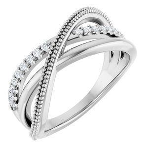 Platinum 1/5 CTW Natural Diamond Criss-Cross Ring