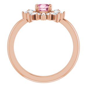 14K Rose Gold Natural Pink Tourmaline & 3/8 CTW Natural Diamond Ring