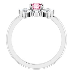 Sterling Silver Natural Pink Tourmaline & 3/8 CTW Natural Diamond Ring