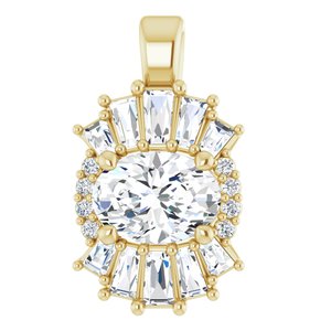 14K Yellow Gold 1 CTW Natural Diamond Pendant