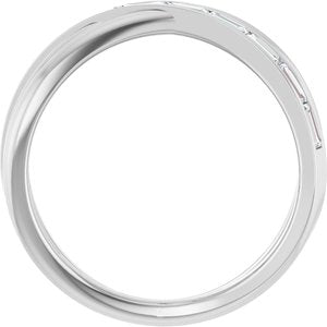 Platinum 1/3 CTW Natural Diamond Criss-Cross Ring