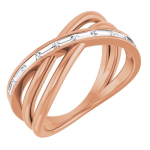 14K Rose Gold 1/3 CTW Natural Diamond Criss-Cross Ring