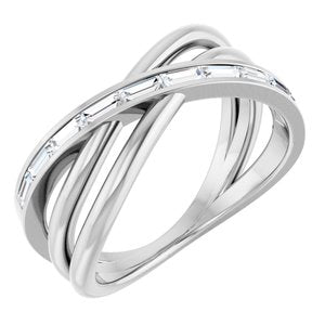 Platinum 1/3 CTW Natural Diamond Criss-Cross Ring