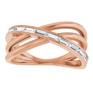 14K Rose Gold 1/3 CTW Natural Diamond Criss-Cross Ring