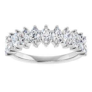 14K White Gold 1 3/8 CTW Natural Diamond Anniversary Band