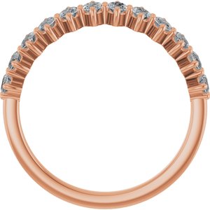 14K Rose Gold 1 1/8 CTW Natural Diamond Anniversary Band