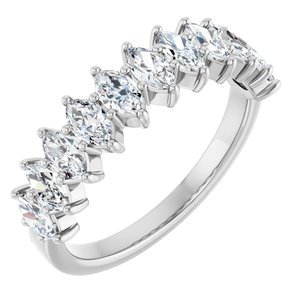 14K White Gold 1 3/8 CTW Natural Diamond Anniversary Band