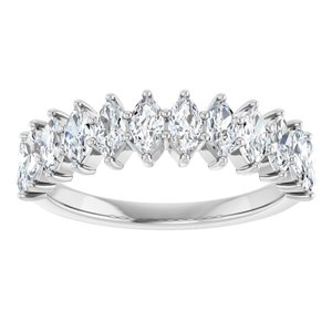 Platinum 1 1/8 CTW Natural Diamond Anniversary Band