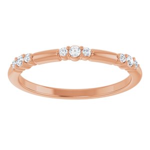 14K Rose Gold 1/8 CTW Lab-Grown Diamond Stackable Ring