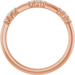 14K Rose Gold 1/8 CTW Lab-Grown Diamond Stackable Ring