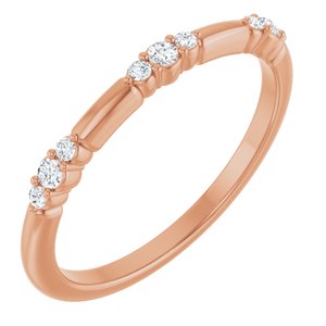 14K Rose Gold 1/8 CTW Lab-Grown Diamond Stackable Ring