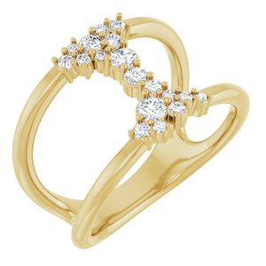 14K Yellow Gold 1/3 CTW Lab-Grown Diamond Negative Space Ring