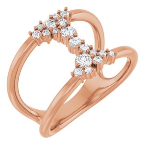 14K Rose Gold 1/3 CTW Lab-Grown Diamond Negative Space Ring