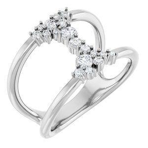 14K White Gold 1/3 CTW Lab-Grown Diamond Negative Space Ring