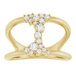 14K Yellow Gold 1/3 CTW Lab-Grown Diamond Negative Space Ring