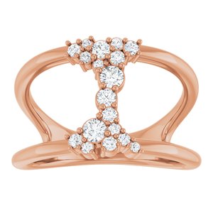 14K Rose Gold 1/3 CTW Lab-Grown Diamond Negative Space Ring
