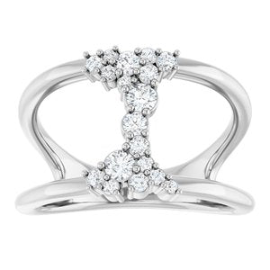 14K White Gold 1/3 CTW Lab-Grown Diamond Negative Space Ring