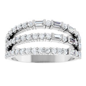 Sterling Silver 7/8 CTW Natural Diamond Stacked Ring