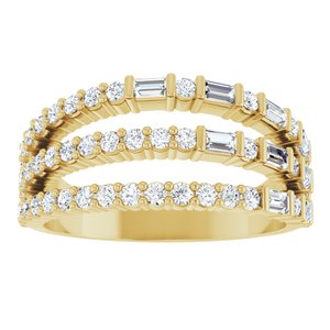 14K Yellow Gold 7/8 CTW Natural Diamond Stacked Ring