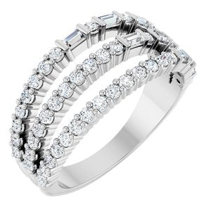 Platinum 7/8 CTW Natural Diamond Stacked Ring