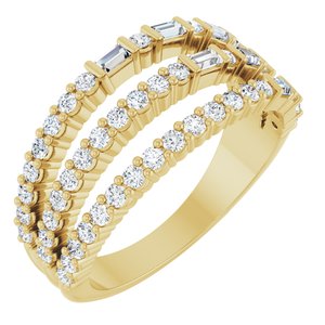 14K Yellow Gold 7/8 CTW Natural Diamond Stacked Ring