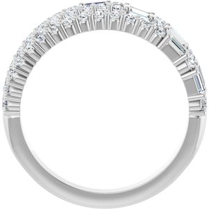 Sterling Silver 7/8 CTW Natural Diamond Stacked Ring