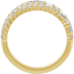 14K Yellow Gold 7/8 CTW Natural Diamond Stacked Ring