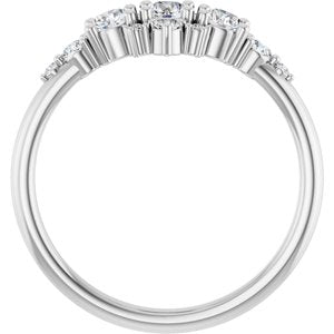 14K White Gold 1/2 CTW Natural Diamond Three-Stone Band