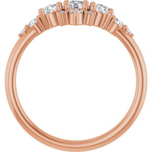 14K Rose Gold 1/2 CTW Natural Diamond Three-Stone Band