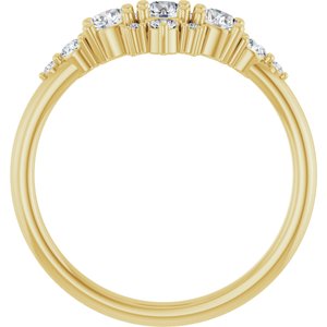 14K Yellow Gold 1/2 CTW Natural Diamond Three-Stone Band