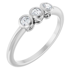 Sterling Silver 1/5 CTW Natural Diamond Three-Stone Ring