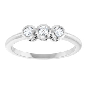Sterling Silver 1/5 CTW Natural Diamond Three-Stone Ring