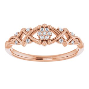 14K Rose Gold .06 CTW Natural Diamond Vintage-Inspired Ring
