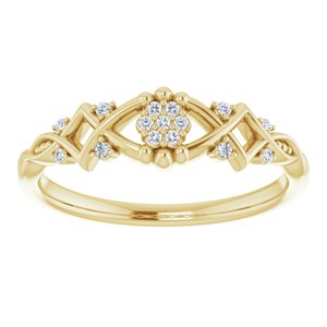 14K Yellow Gold .06 CTW Natural Diamond Vintage-Inspired Ring