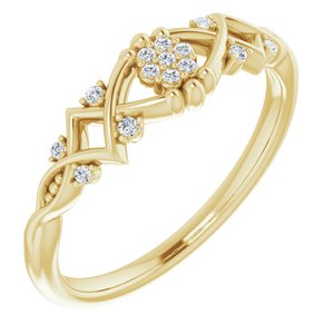 14K Yellow Gold .06 CTW Natural Diamond Vintage-Inspired Ring