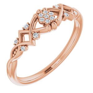 14K Rose Gold .06 CTW Natural Diamond Vintage-Inspired Ring
