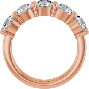 14K Rose Gold 2 CTW Natural Diamond Anniversary Band