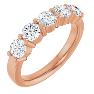 14K Rose Gold 1 1/3 CTW Natural Diamond Anniversary Band
