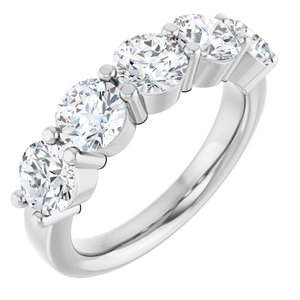 14K White Gold 2 CTW Natural Diamond Anniversary Band