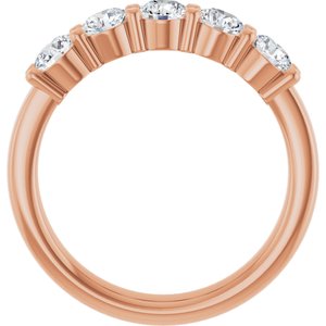 14K Rose Gold 1 CTW Lab-Grown Diamond Anniversary Band