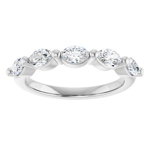 Platinum 1 CTW Natural Diamond Anniversary Band