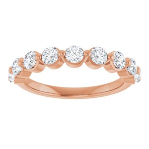 10K Rose Gold 3/4 CTW Natural Diamond Anniversary Band