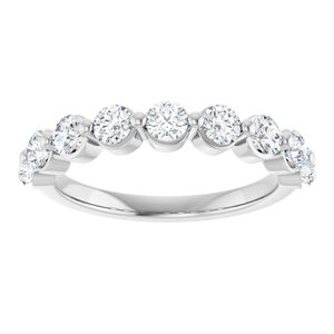 10K White Gold 3/4 CTW Natural Diamond Anniversary Band