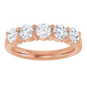 14K Rose Gold 1 1/3 CTW Natural Diamond Anniversary Band