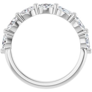 14K White Gold 5/8 CTW Natural Diamond Anniversary Band