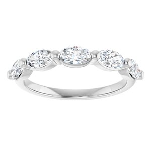10K White Gold 9/10 CTW Lab-Grown Diamond Anniversary Band